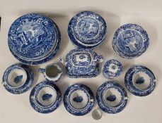 A large collection of Copeland Spode blue and white transfer printed 'Italian' wares (Qty 40 pieces)