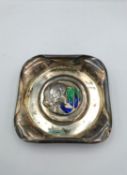 Kate Harris for William Hutton & Sons Ltd, a silver and enameled Arts and Crafts decorative