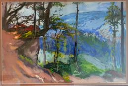 Phyllis Bray, British (1911 - 1991), gouache on paper, Forest landscape, unsigned. Framed and