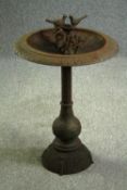 A Victorian style cast iron bird bath, possibly 19th century. H.80 Dia.50cm.