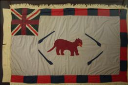 TR13243 † Fante flag, African, framed and glazed. H.120 W.140cm.