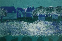 Robert Tavener (1920-2004) lithograph, 'Kentish oast houses no.2', Eastbourne, titled and signed