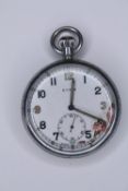 A Swiss Cyma G.S.T.P serving officer's pocket watch, circa 1940. Dia.5cm.
