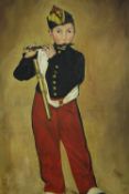 After Edouard Manet, 'The Fifer' oil on canvas, signed F. Lewin. H.76 W.46cm.