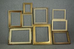 A group of various giltwood and painted frames. H.94 W.74cm.
