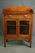A 19th century French provincial fruitwood meat safe. H.124 W.90 D.41cm.