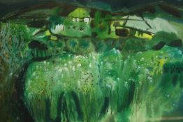 David McLeod Martin (1922 - 2018), gouache, abstract landscape, signed, framed and glazed. H.89 W.