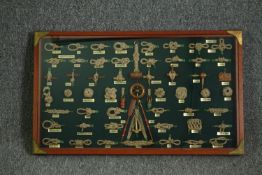 A glass cased display of nautical knots, Spanish, early 20th century. H.43 W.73cm.