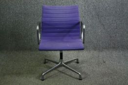 An Eames for Vitra EA108 swivel office desk chair. H.83cm.