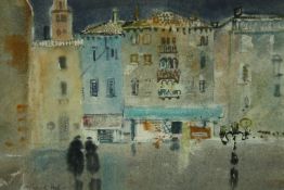 Patrick Hall (1906-1992), watercolour and ink, Venice, signed, framed and glazed. H.64 W.78cm.