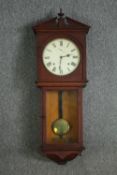 Wall clock, 19th century oak cased. H.104 W.48 D.16cm.