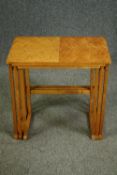 A nest of three satin birch tables, probably early 20th century. H.56 W.50 D.40cm. (largest).
