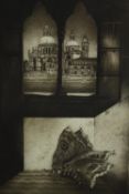 A limited edition lithograph, signed and numbered, framed and glazed. H.52 W.37cm.
