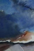 Diana Boyd, watecolour, landscape with road, signed Di, framed and glazed. H.44 W.34cm.