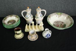 Various ceramics, including a Copeland Spode 'Byron' fruit bowl and dessert bowls, a pair of