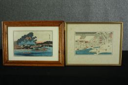 A woodblock print after Hiroshige Ando, View of Mount Matsuchi from the Toto Meisho series, H.40 W.
