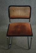 An early 20th century tubular chrome and upholstered cantilever chair, after Marcel Breuer H.81cm.