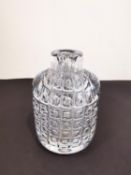 Orresfors 'Ariel' clear glass vase, possibly by Edvin Ohrstrom, designed with bubbles within squares