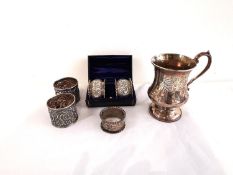 A collection of Victorian silver, including a Victorian engraved scrolling foliate design