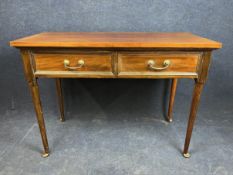 An early 20th century walnut side table. H.76.5 W.106 D.60.5cm