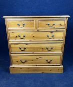 Chest of drawers, 19th century style pine. H.94 W.91 D.47cm