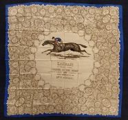 A silk racing scarf ''Tagalie'' winner of the Derby 1912 - the central cartouche with racing horse