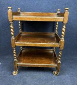 Drinks or serving trolley, mid century oak. H.85 W.60 D.41cm