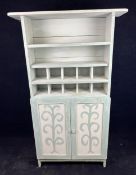 A vintage painted kitchen cabinet. H.178 W.108 D.31cm