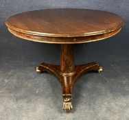 Dining breakfast table, Victorian mahogany with tilt top action. H.72 W.104cm