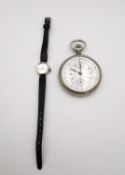 A white metal ladies vintage Tissot watch on leather strap along with Unic French early 20th century
