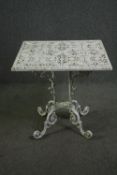 A white painted aluminium centre table. Bilston Foundries by Edward Bawden. H.71 W.74 D.74cm.