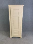 A vintage painted hall cupboard or wardrobe H.171 cm x W.65 cm x D.39 cm
