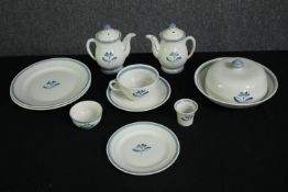 A part dinner service of mid 20th century Swedish Gefle porcelain. Dia.19cm. (largest).