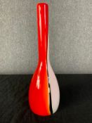A mid century Murano glass pendant light shade by Luciano Vistosi. H.35cm x Dia.11cm.