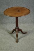Occasional table, Georgian mahogany. (Tilt top action is now fixed in place). H.69 Dia.61cm.