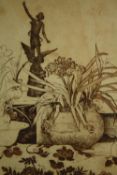 A framed and glazed etching, Scarborough Lily, indistinctly signed. H.50 W.45cm.