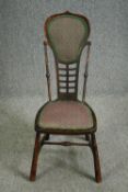An unusual late Victorian stained beech side chair. H.90cm.
