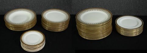 A collection of vintage dinner plates, bowls etc, Paragon Athena pattern. Dia.26cm. (largest).