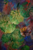 A mixed media study, naturalistic forms, indistinctly signed, framed and glazed. H.63 W.50cm.