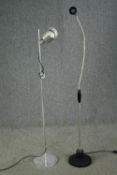 Two floor standing spot lamps. H.159cm. (largest).