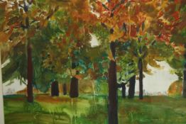 Hans Shwarz (1922-2003), a framed and glazed watercolour, Greenwich Park October, signed, gallery