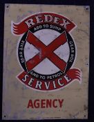 An original vintage aluminium advertising sign for Redex. H.30.5 W.23cm