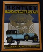 A vintage style advertising mirror for Bentley Motors. H.59.5 W.46cm