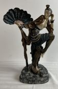A moulded polychrome Art Deco style figure. H.39cm