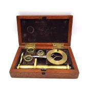 A 19th century cased botanical microscope. L.12 W.7 H.3cm