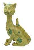 A Torquay pottery ceramic cat figure with impressed mark. H.31 W.26cm.
