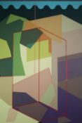 Acrylic on canvas, abstract composition, signed and dated Cecilia Charlton to the reverse. H.200 W.