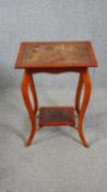 Occasional or lamp table, late 19th century carved walnut. H.73 W.53 D.39cm.