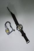 An Art Deco ladies cocktail watch and a vintage ladies Timex watch. Face. 3 x 3cm. (largest)