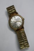 A vintage gentlemans Oris wrist watch. Face. Dia.3.5cm.